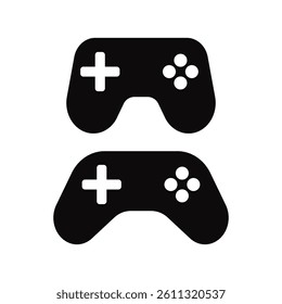 flat black game icons for minimalist websites, stickers and logos