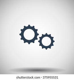Flat black Gears icon