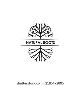 flat black geometric natural roots logo icon vector template