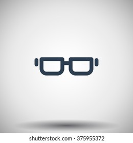 Flat black Glasses icon