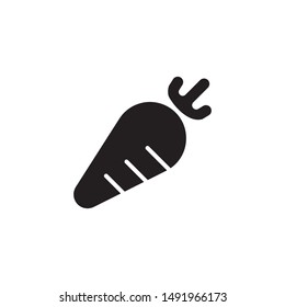 flat black glyph carrot icon. Logo element illustration. carrot design. vector eps 10 . carrot concept. Can be used in web and mobile . 