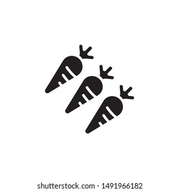 flat black glyph carrot icon. Logo element illustration. carrot design. vector eps 10 . carrot concept. Can be used in web and mobile . 