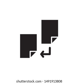 flat black glyph copy file icon. Logo element illustration. copy file design. vector eps 10 . copy file concept. Can be used in web and mobile . 