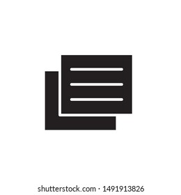 flat black glyph copy file icon. Logo element illustration. copy file design. vector eps 10 . copy file concept. Can be used in web and mobile . 