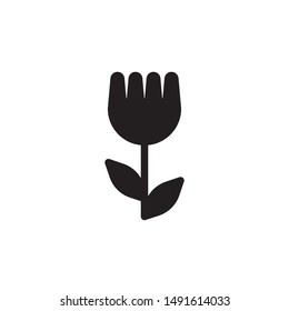 flat black glyph flower icon. Logo element illustration. flower design. vector eps 10 . flower concept. Can be used in web and mobile . 