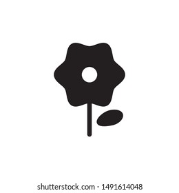 flat black glyph flower icon. Logo element illustration. flower design. vector eps 10 . flower concept. Can be used in web and mobile . 