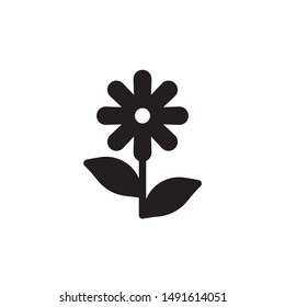 Flat Black Glyph Flower Icon Logo Stock Vector (Royalty Free) 1491614051