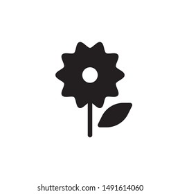 flat black glyph flower icon. Logo element illustration. flower design. vector eps 10 . flower concept. Can be used in web and mobile . 
