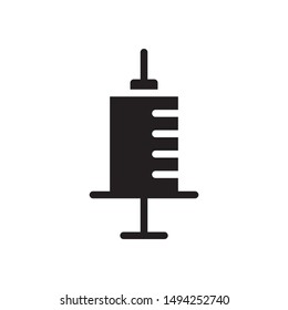 flat black glyph injection icon. Logo element illustration. injection design. vector eps 10 . injection  concept. Can be used in web and mobile . trendy simple style. 