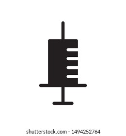flat black glyph injection icon. Logo element illustration. injection design. vector eps 10 . injection  concept. Can be used in web and mobile . trendy simple style. 