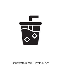 flat black glyph juice icon. Logo element illustration. juice design. vector eps 10 . juice concept. Can be used in web and mobile . 