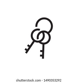 flat black glyph key icon. Logo element illustration. key design. vector eps 10 . key concept. Can be used in web and mobile . 