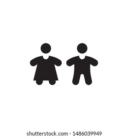 flat black glyph kid icon. Logo element illustration. kid design. vector eps 10 . kids concept. Can be used in web and mobile . 