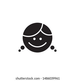 flat black glyph kid icon. Logo element illustration. kid design. vector eps 10 . kids concept. Can be used in web and mobile . 