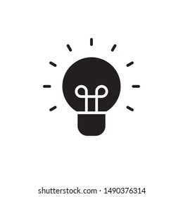 flat black glyph lamp, light, idea icon. Logo element illustration. lamp, light, idea design. vector eps 10 . lamp, light, idea concept. Can be used in web and mobile . 