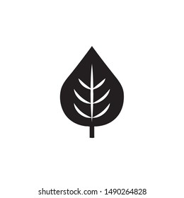 flat black glyph leaf icon. Logo element illustration.leaf design. vector eps 10 . leaf concept. Can be used in web and mobile . 