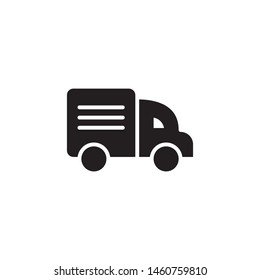 flat black glyph truck icon symbol sign, logo template, vector, eps 10