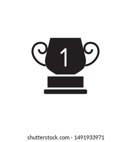 flat black glyph winner cup trophy icon. Logo element illustration. winner cup design. vector eps 10 . winner cup concept. Can be used in web and mobile . 