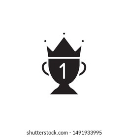 flat black glyph winner cup trophy icon. Logo element illustration. winner cup design. vector eps 10 . winner cup concept. Can be used in web and mobile . 