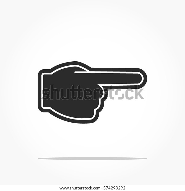 Flat Black Hands Icon Pointing Right Stock Vector (Royalty Free) 574293292