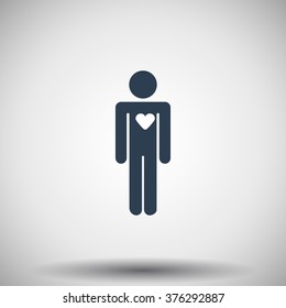 Flat black Heart icon