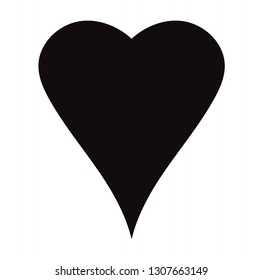Flat Black Heart Icon Isolated on White Background. Vector illustration.