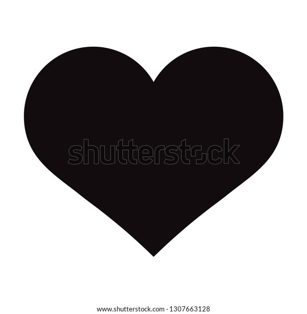 Icone A Plat Coeur Noir Isolee Image Vectorielle De Stock Libre De Droits