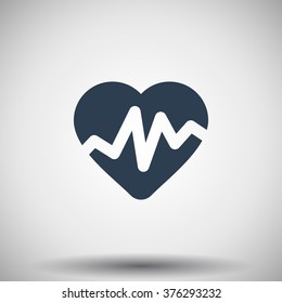 Flat black Heart Rate Pulse icon