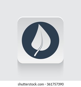 Flat black Herbs icon on rounded square web button