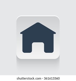 Flat black Home icon on rounded square web button