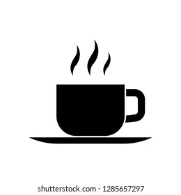 Flat Black Hot Drink Icon