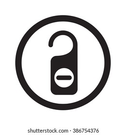 Flat black Hotel Hanger web icon in circle on white background