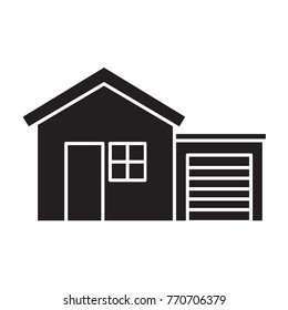 Flat black house icon