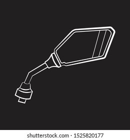 Flat black icon for bike rear view mirrors