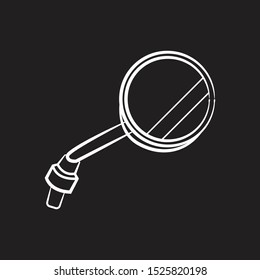 Flat black icon for bike rear view mirrors
