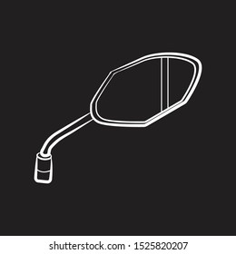 Flat black icon for bike rear view mirrors