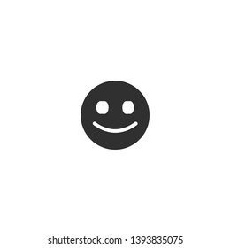 Flat black icon image. Happy and joyful smiley.