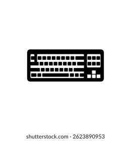 Flat Black Icon of Keyboard with W A S D Keys Highlighted