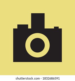 flaches schwarzes Symbol für Fotokamera
