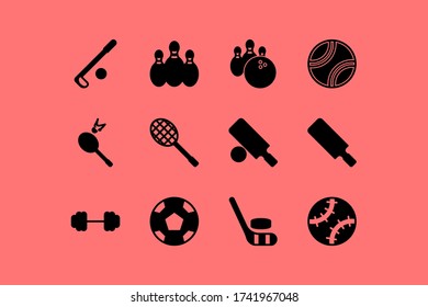 Flat Black Icon of Sport
