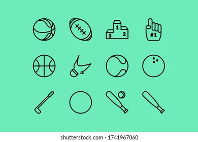 Flat Black Icon of Sport