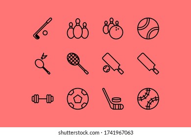 Flat Black Icon of Sport