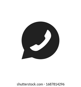 Flache schwarze Illustration auf weißem Hintergrund. Vektorillustration des Handys Symbol. Telefonsymbol. Vektorillustration Kunst.