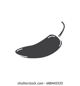 Flat black jalapeno icon