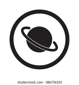 Flat black Jupiter Icon web icon in circle on white background