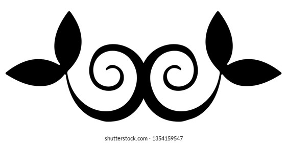 Flat black leaves icons. Vector illustration. Abstract Leaf Logo design vector template.