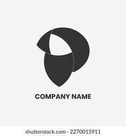 Flat Black Letter P Logo Design