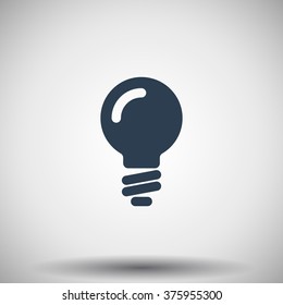 Flat black Light Bulb icon