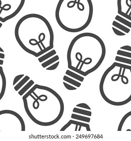 flat black Light bulb vector seamless background