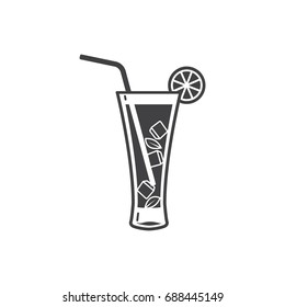 Flat black lime fruit juice icon